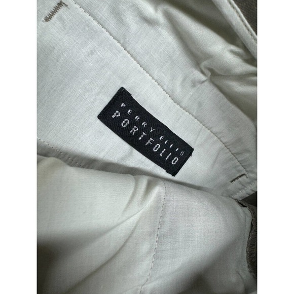 NEW Perry Ellis Portfolio Pants Men's 34x30 Taupe Dress Khaki Straight Leg - Picture 6 of 11